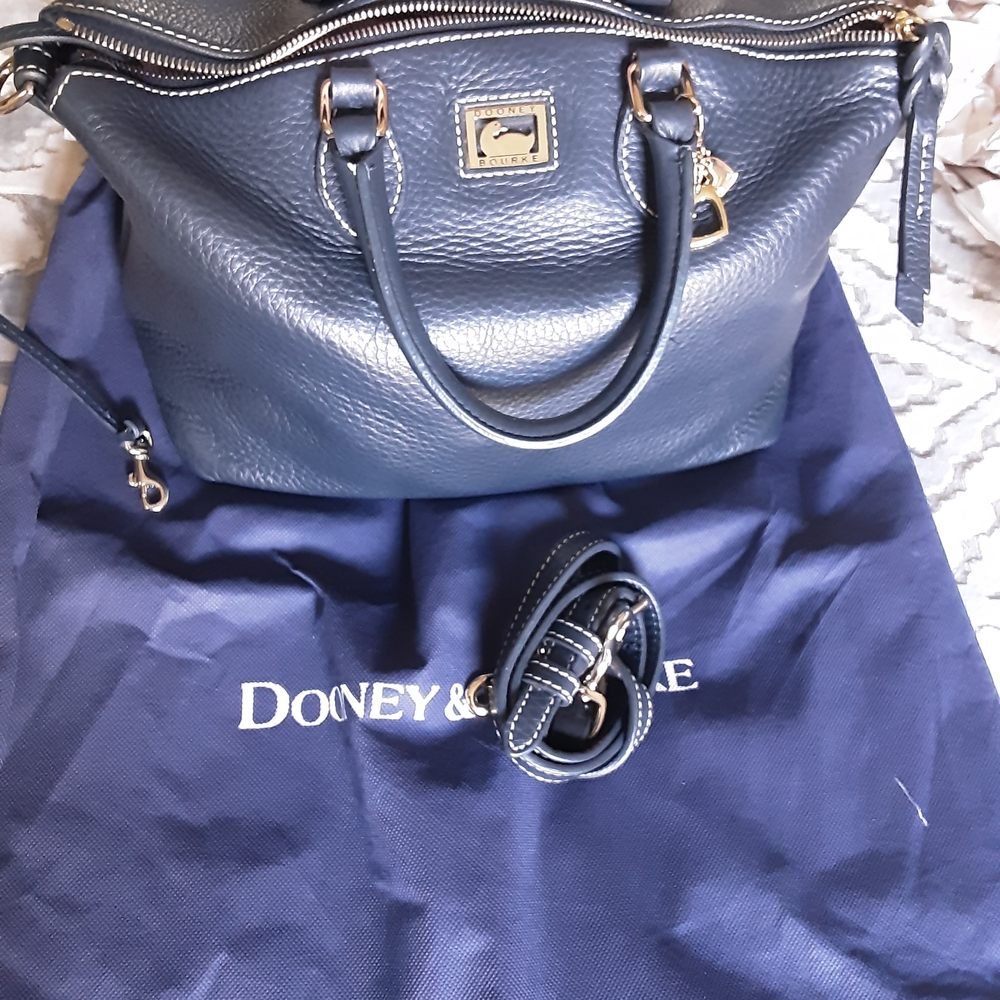 Dooney & Bourke Navy Leather Satchel